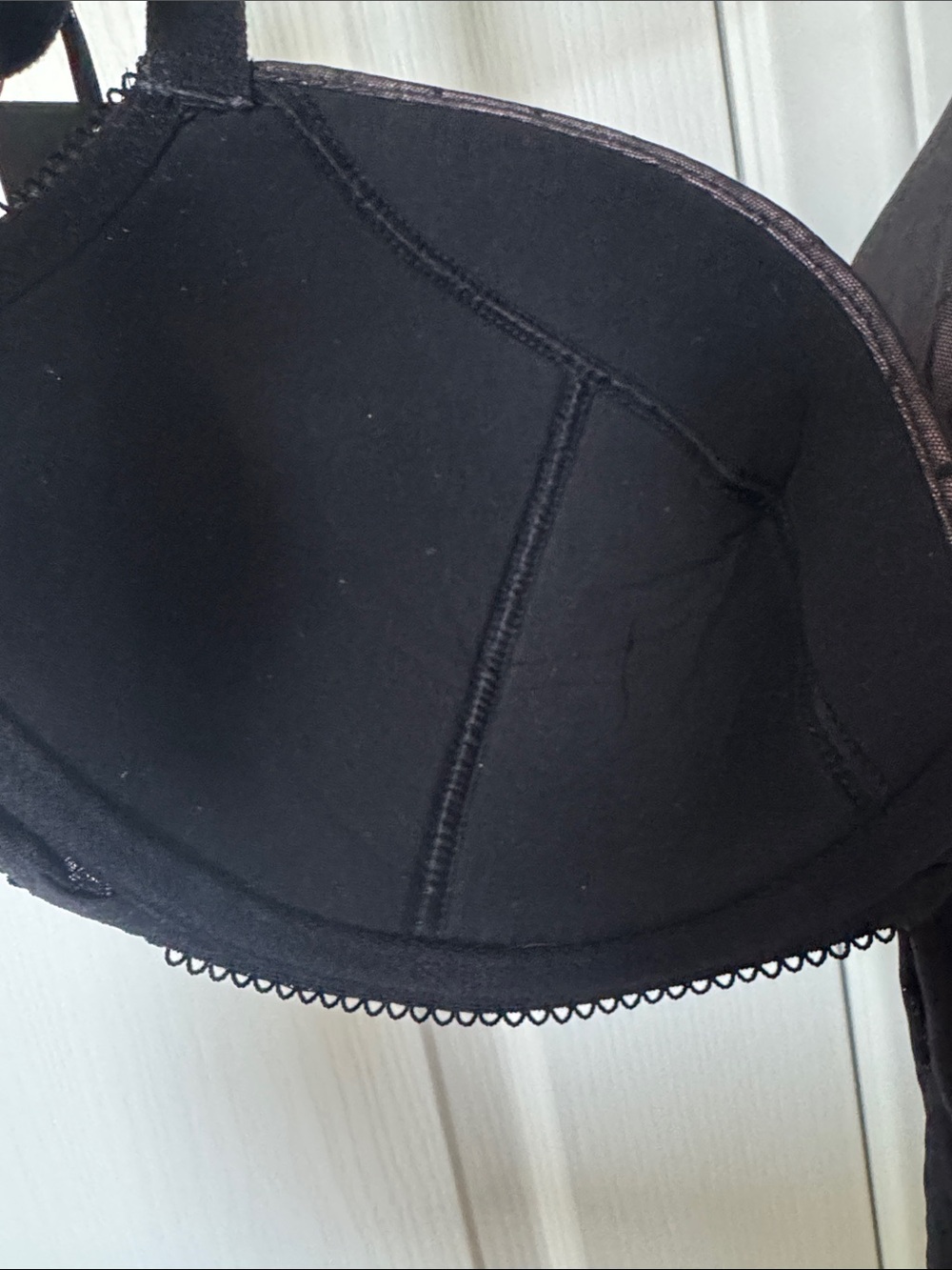 Everyday Support Black Padded Lace-Overlay Bra - Picture 8 of 11